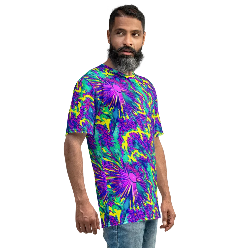 Liquid Bloom on Men's Crew Neck T-Shirt — Right