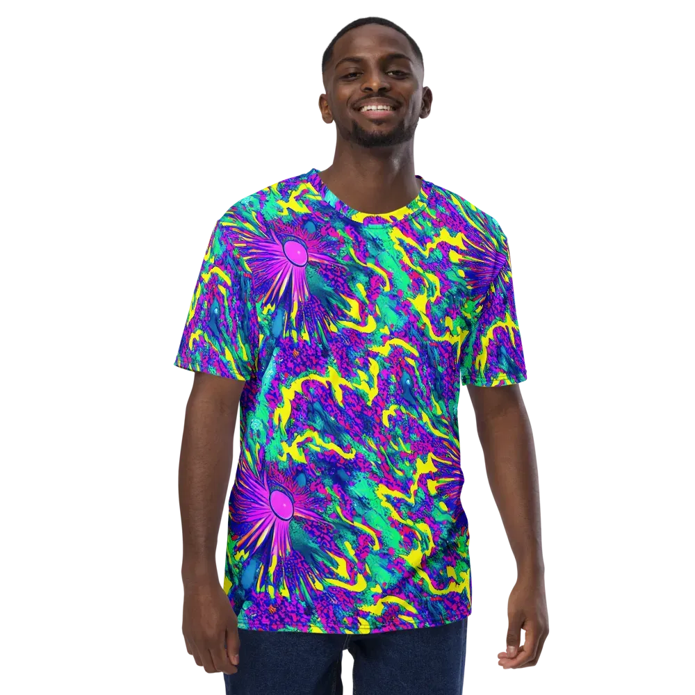 Liquid Bloom on Men's Crew Neck T-Shirt — Front