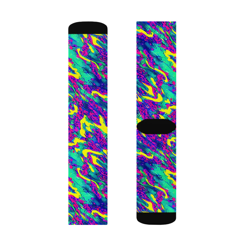 Liquid Bloom on Socks — Right Sock