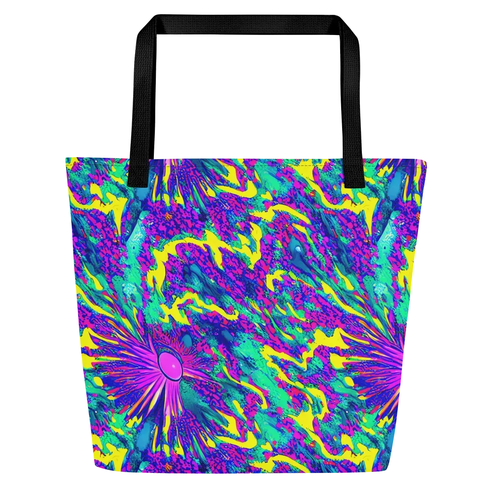 Liquid Bloom on Large Tote Bag W/ Pocket — Front