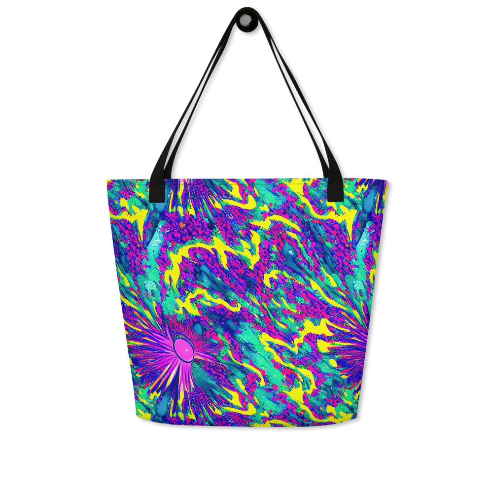 Liquid Bloom on Large Tote Bag W/ Pocket — Front