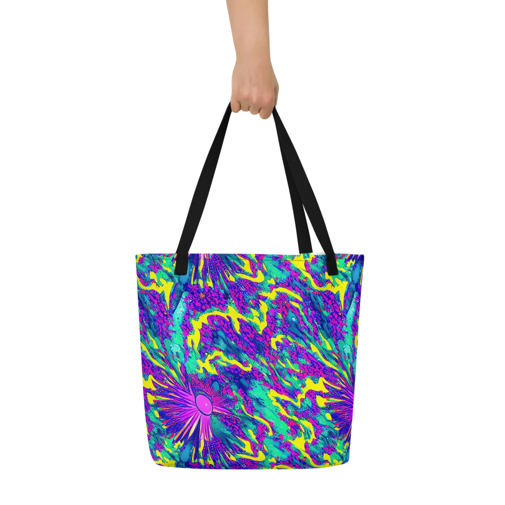 Liquid Bloom on Large Tote Bag W/ Pocket — Front