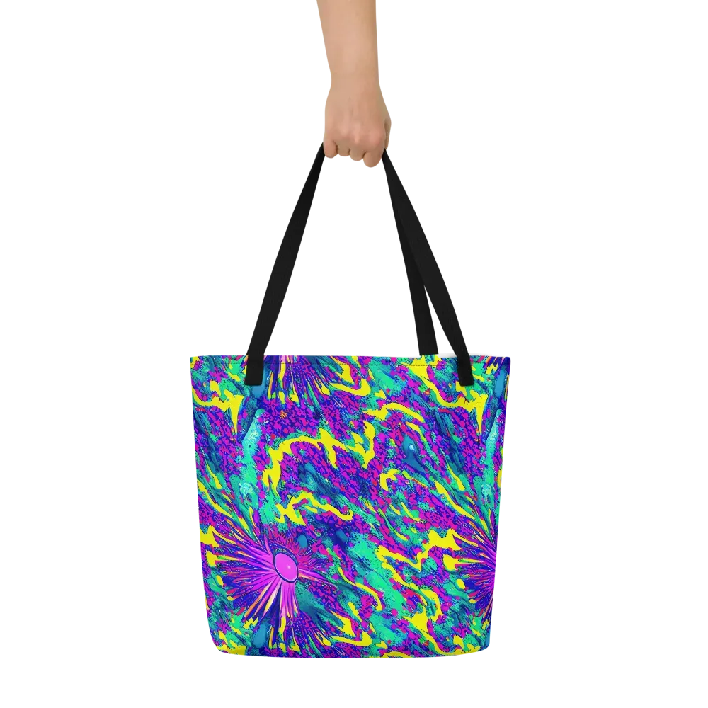 Liquid Bloom on Large Tote Bag W/ Pocket — Front