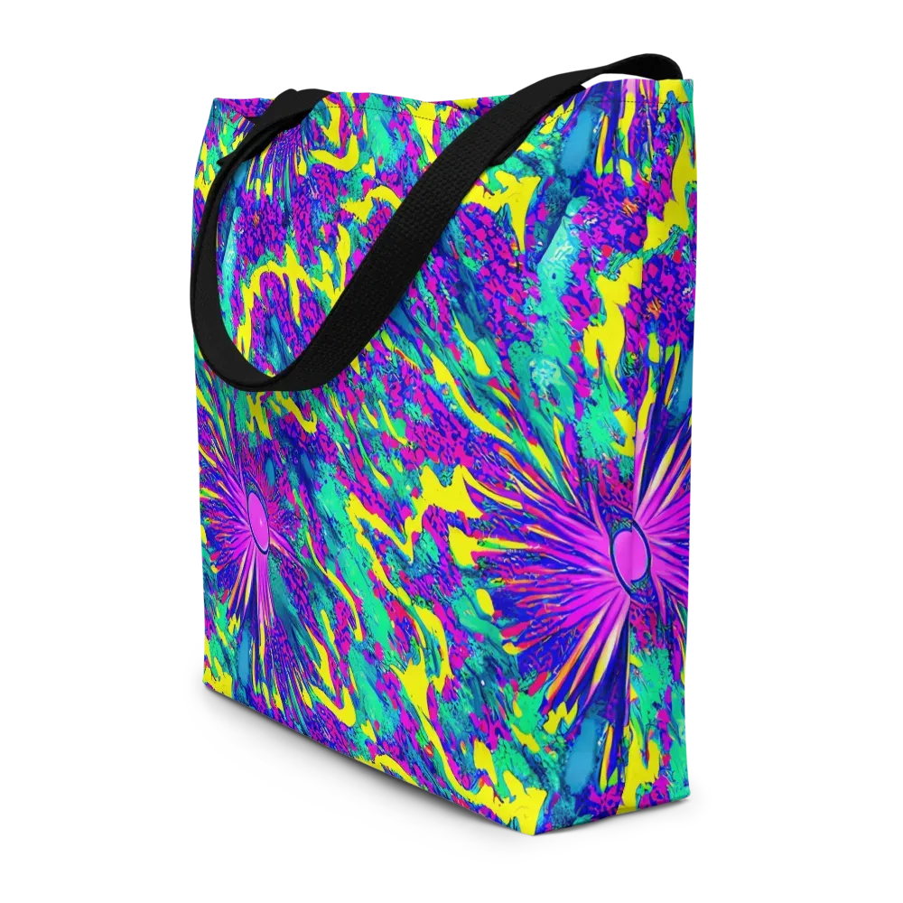 Liquid Bloom on Large Tote Bag W/ Pocket — Front