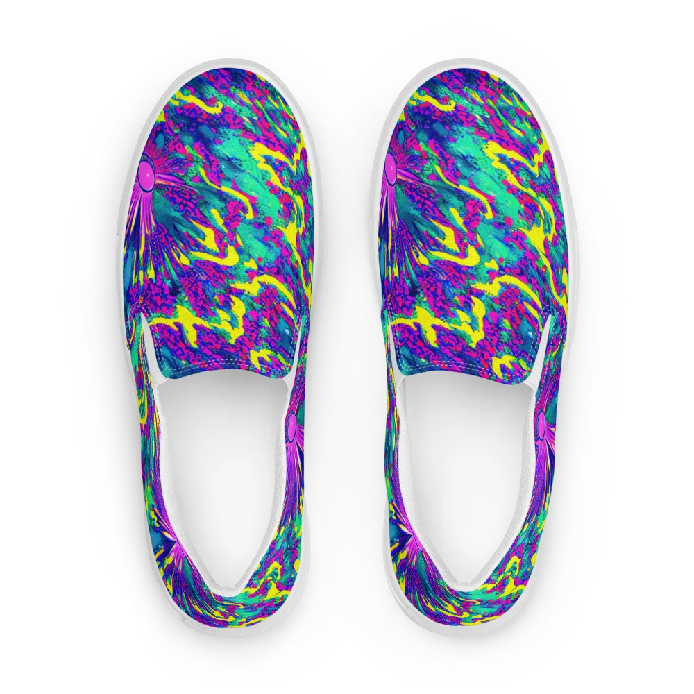 Liquid Bloom on Women's Slip-On Canvas Shoes — Front