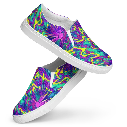 Liquid Bloom on a Women's Slip-On Canvas Shoes