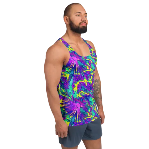 Liquid Bloom on a Men's Tank Top