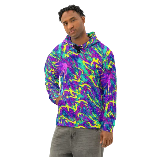 Liquid Bloom on a Cotton Hoodie