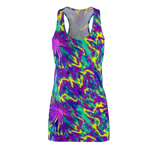 Liquid Bloom on a Racerback Dress