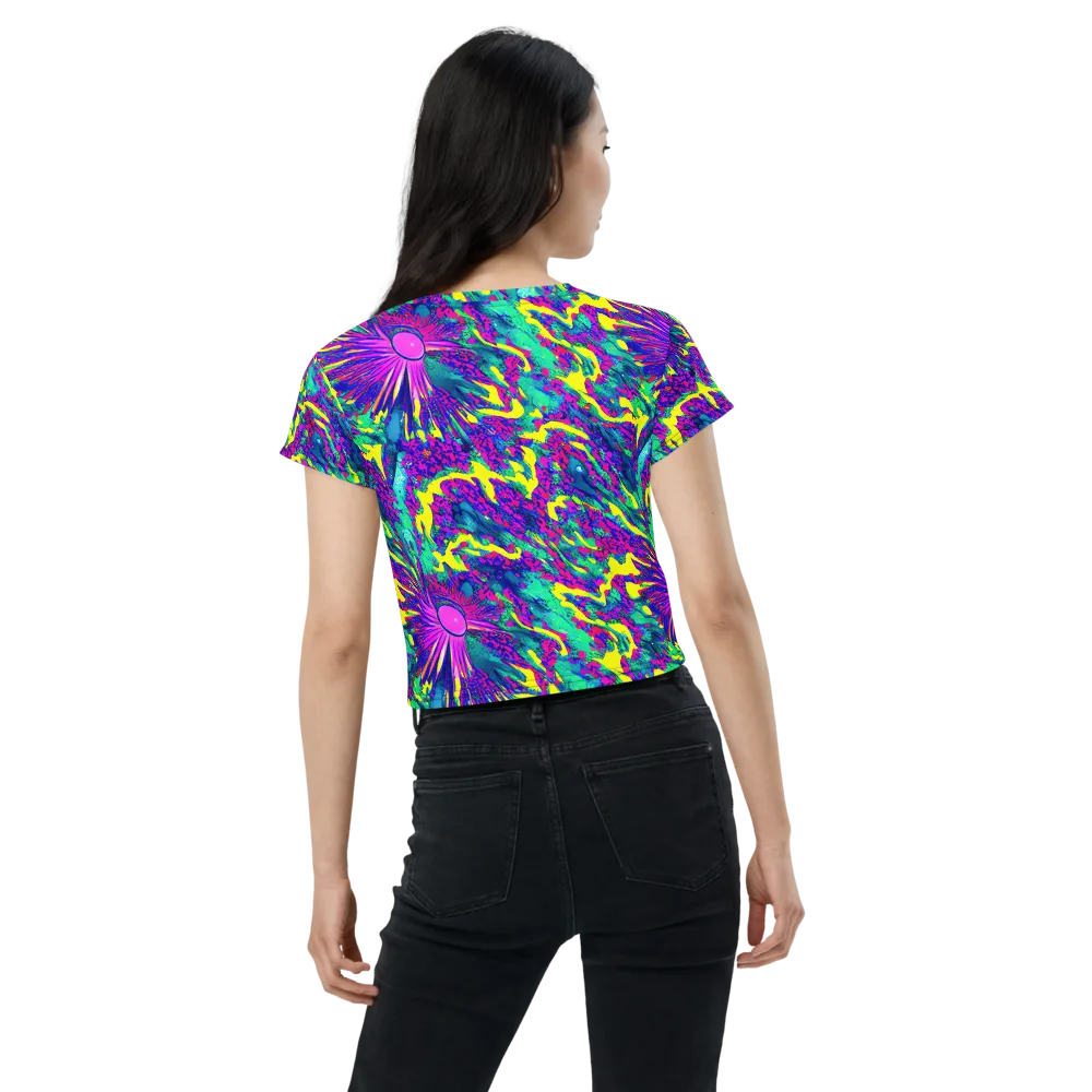 Liquid Bloom on Crop Tee — Back