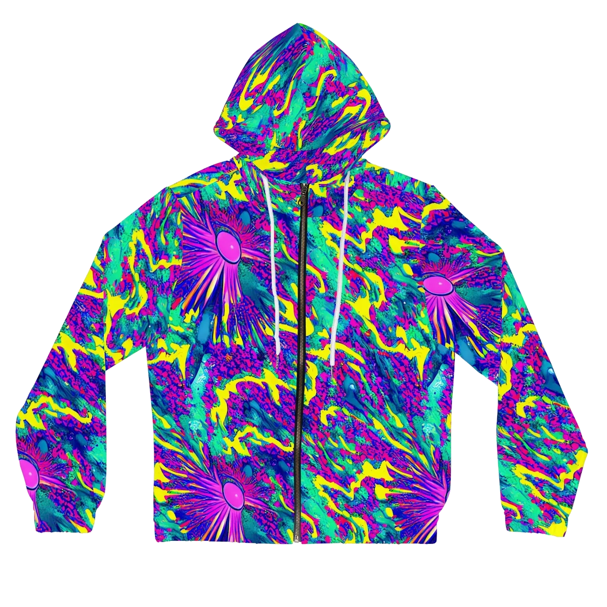 Liquid Bloom on Women's Full-Zip Hoodie — Front