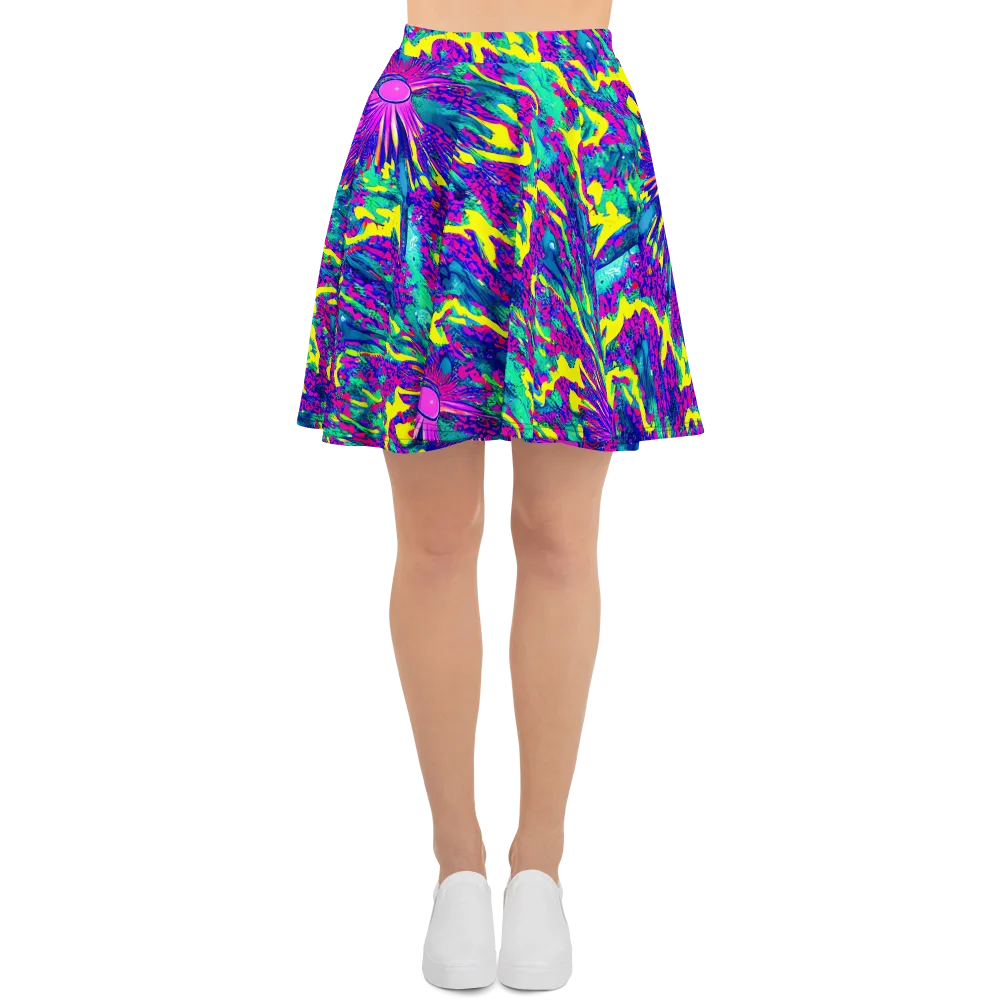 Liquid Bloom on Skater Skirt — Front