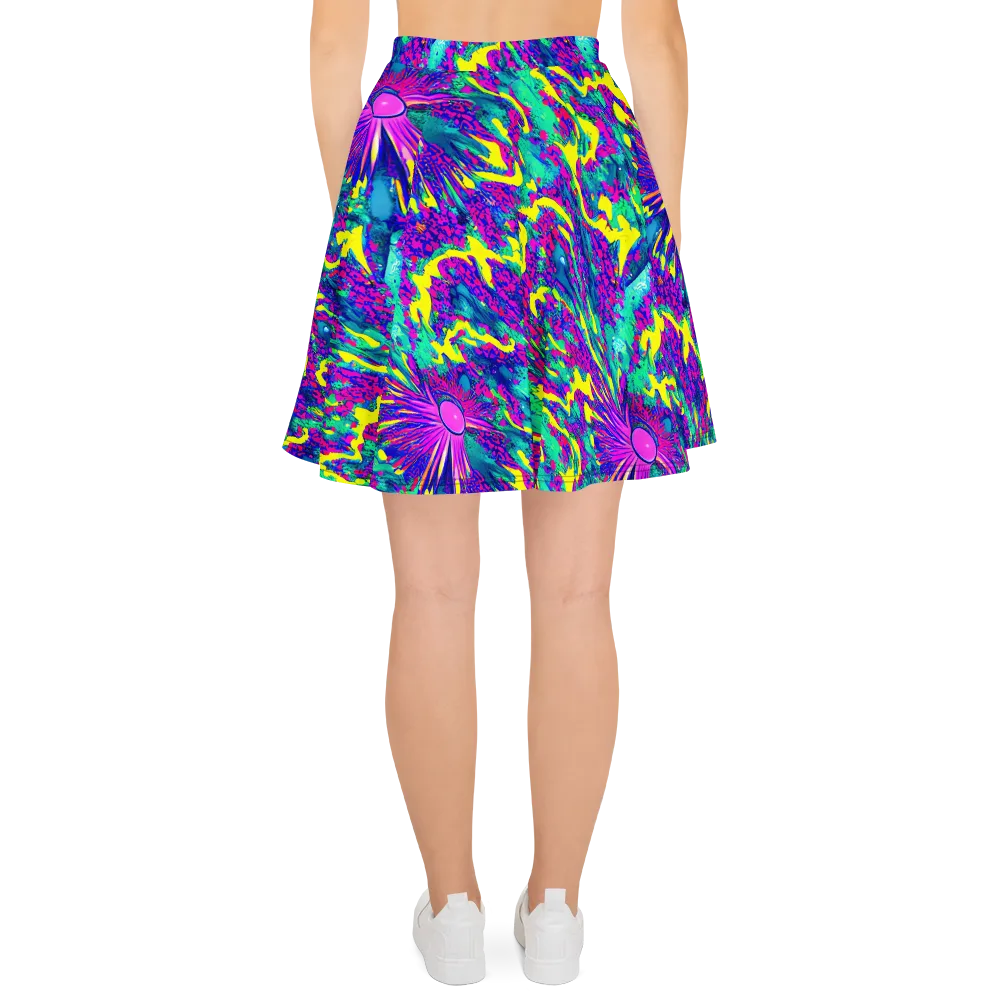 Liquid Bloom on Skater Skirt — Back