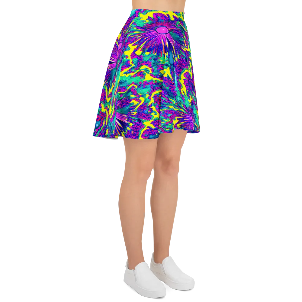 Liquid Bloom on Skater Skirt — Right
