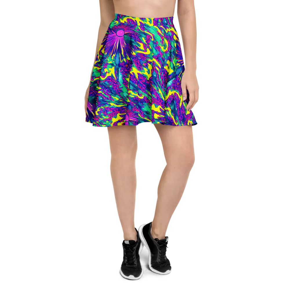 Liquid Bloom on Skater Skirt — Front