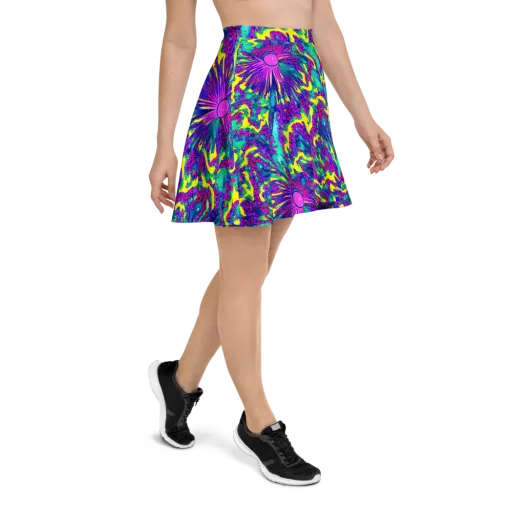 Liquid Bloom on a Skater Skirt