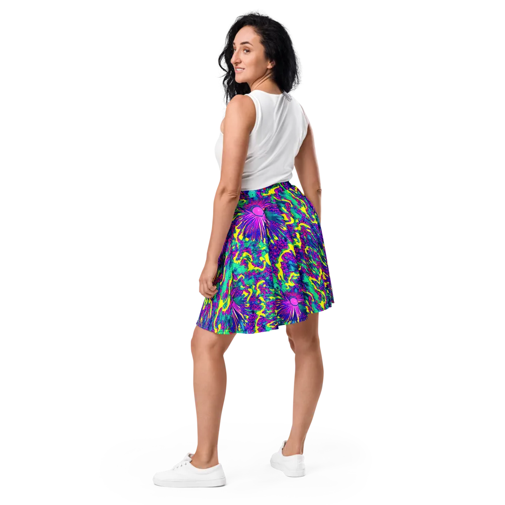 Liquid Bloom on Skater Skirt — Back