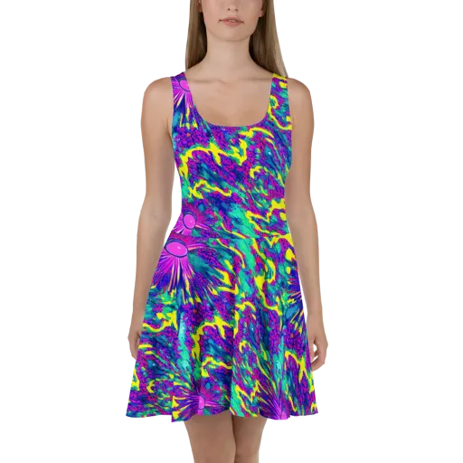 Liquid Bloom on a Skater Dress