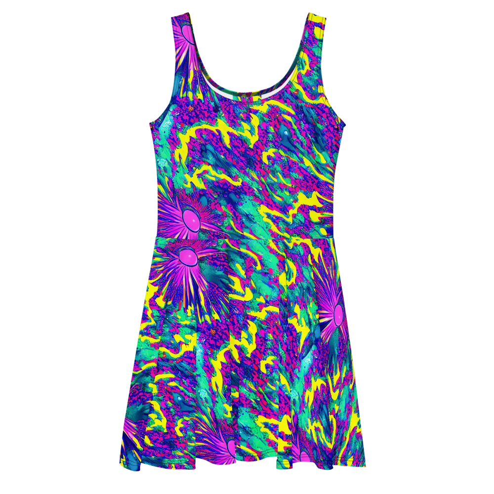 Liquid Bloom on Skater Dress — Front