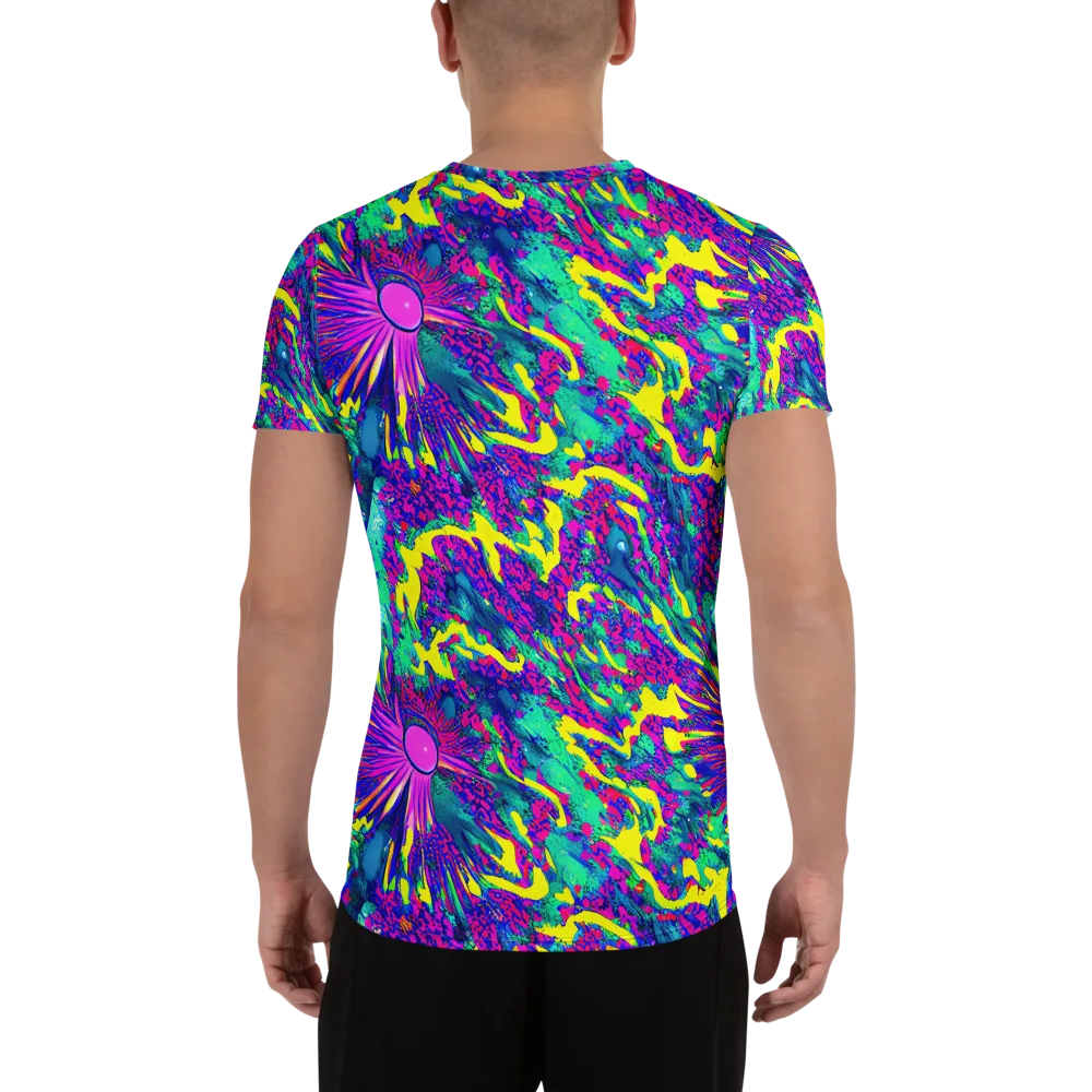 Liquid Bloom on Men's Athletic T-Shirt — Back