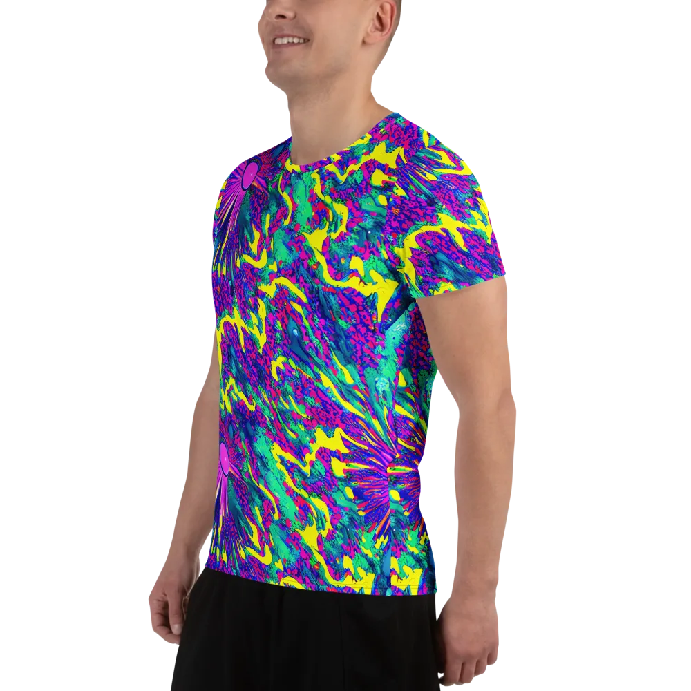 Liquid Bloom on Men's Athletic T-Shirt — Left