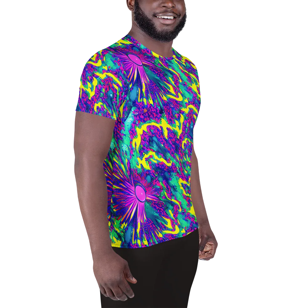 Liquid Bloom on Men's Athletic T-Shirt — Right