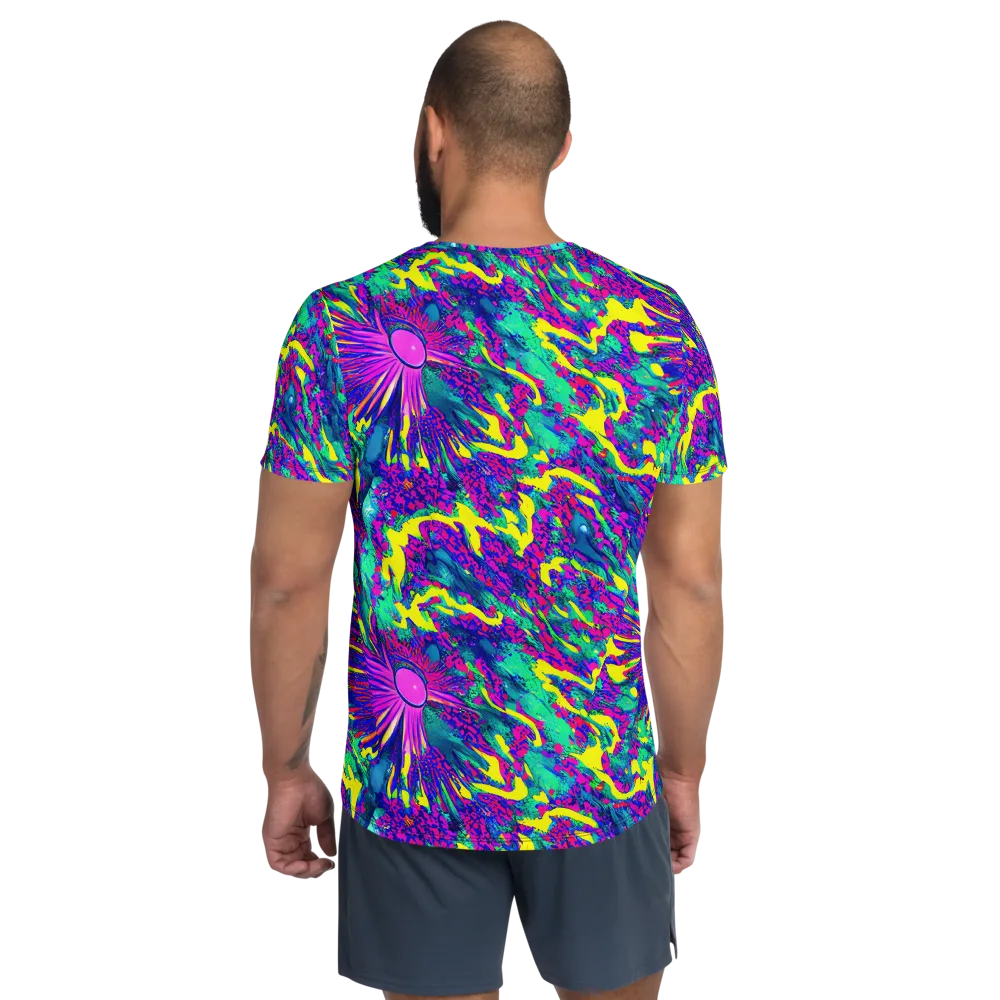 Liquid Bloom on Men's Athletic T-Shirt — Back