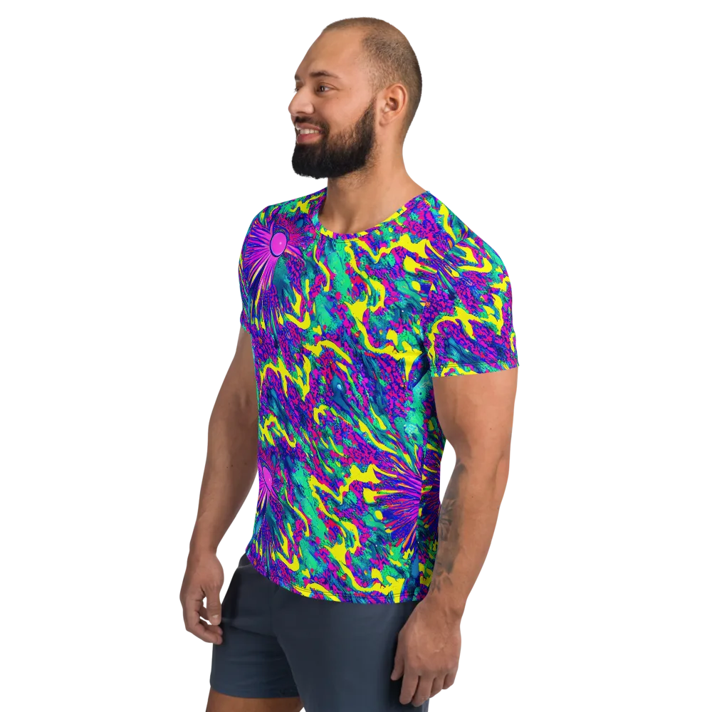 Liquid Bloom on Men's Athletic T-Shirt — Left