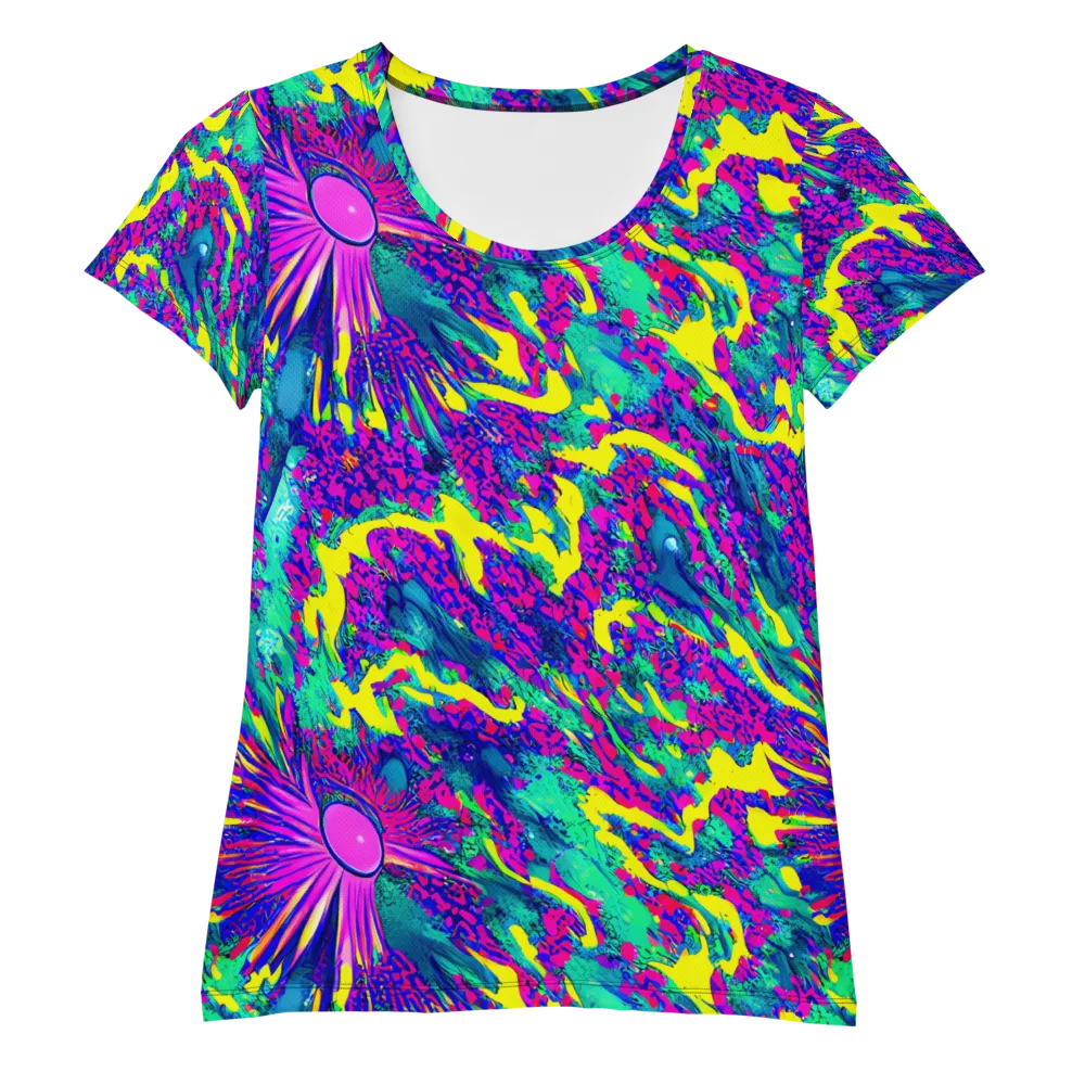 Liquid Bloom on Women's Athletic T-Shirt — Front