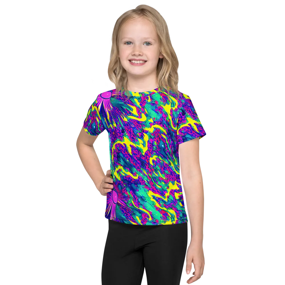 Liquid Bloom on Kids Crew Neck T-Shirt — Front