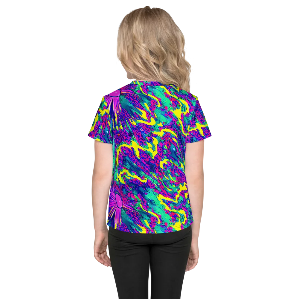 Liquid Bloom on Kids Crew Neck T-Shirt — Back