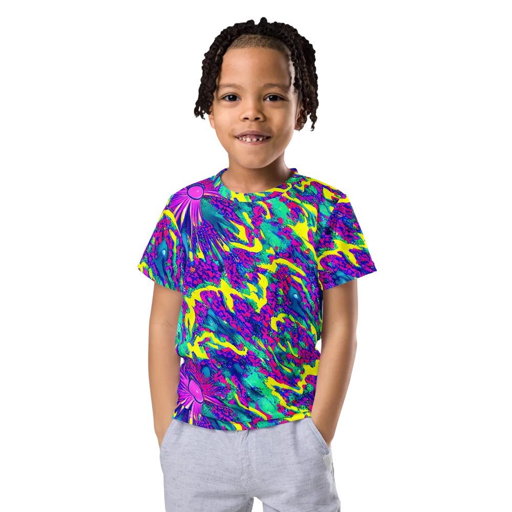 Liquid Bloom on Kids Crew Neck T-Shirt — Front