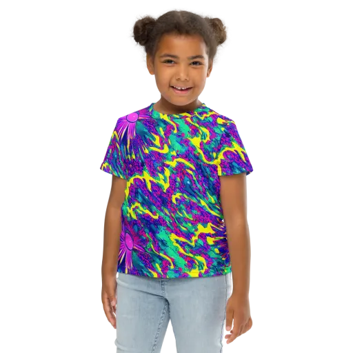 Liquid Bloom on a Kids Crew Neck T-Shirt