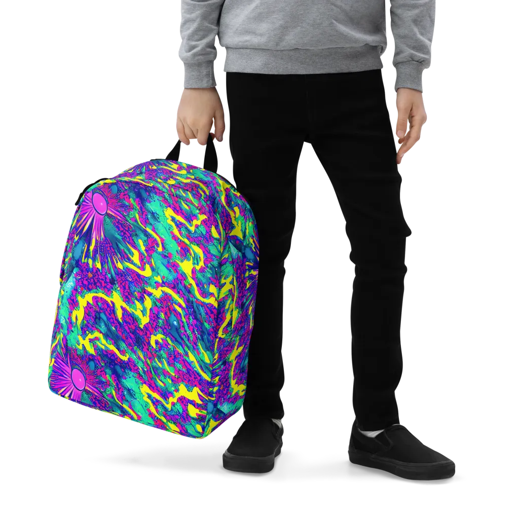 Liquid Bloom on Minimalist Backpack — Zoomed-in