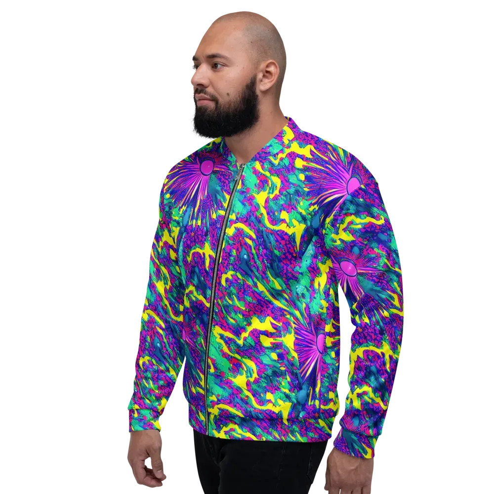 Liquid Bloom on Bomber Jacket — Left