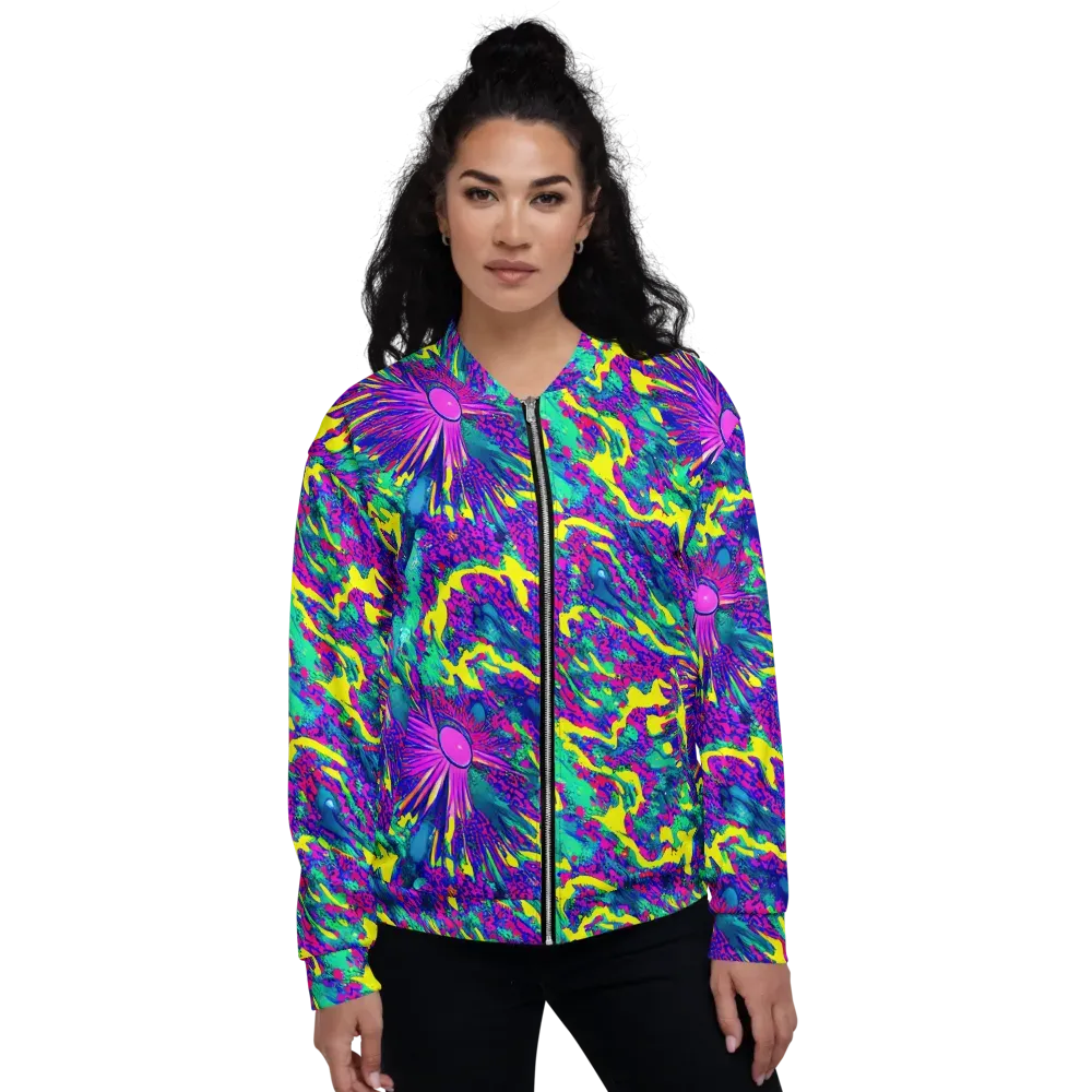 Liquid Bloom on Bomber Jacket — Front