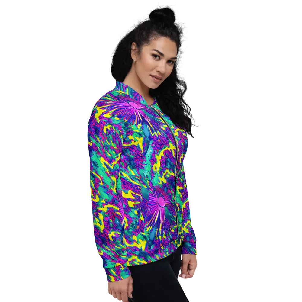Liquid Bloom on Bomber Jacket — Right
