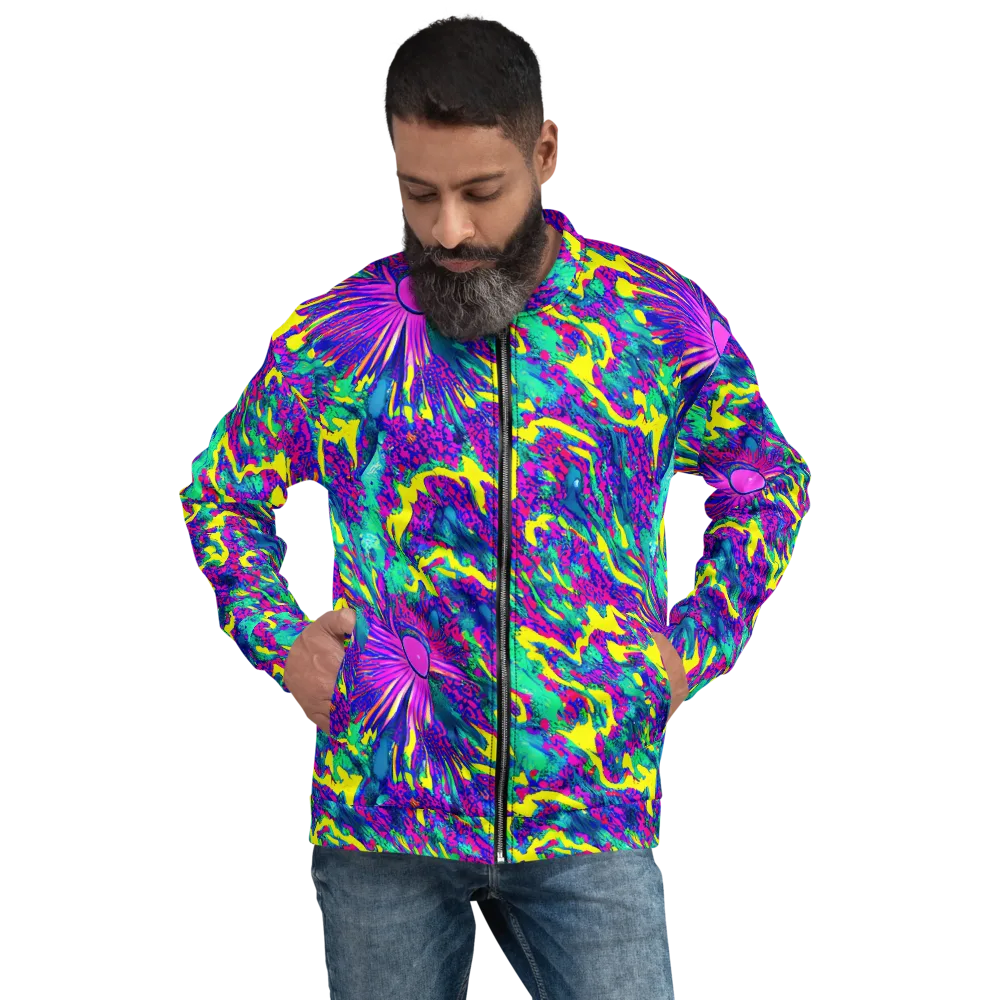 Liquid Bloom on Bomber Jacket — Front
