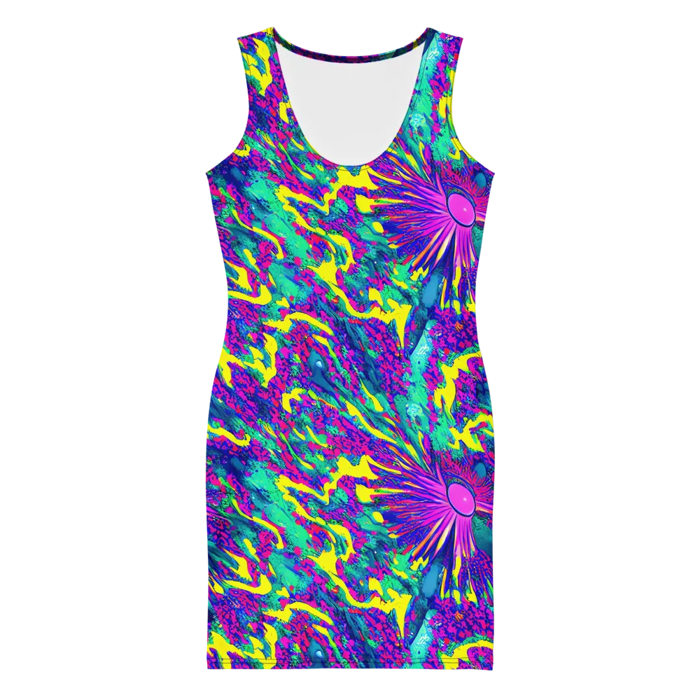 Liquid Bloom on Bodycon Dress — Front