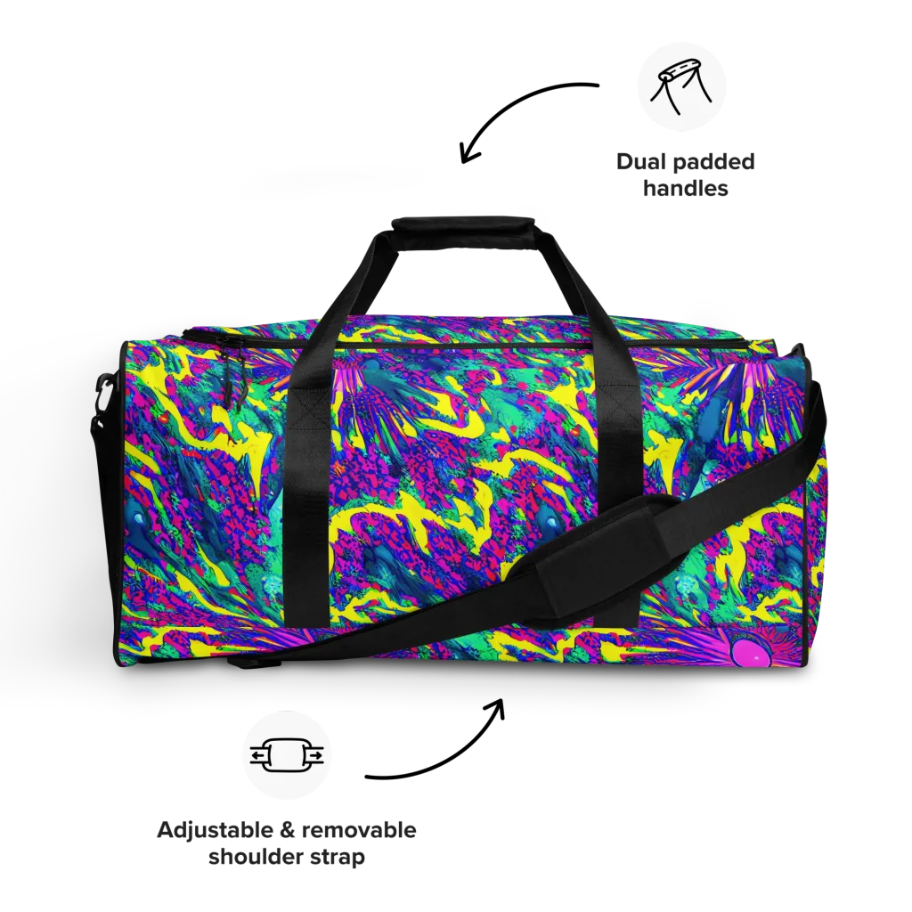Liquid Bloom on Duffle Bag — Front