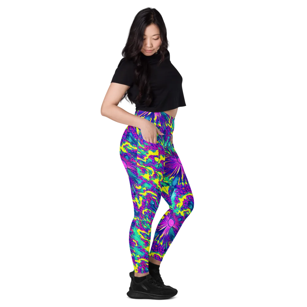 Liquid Bloom on Leggings with Pockets — Right