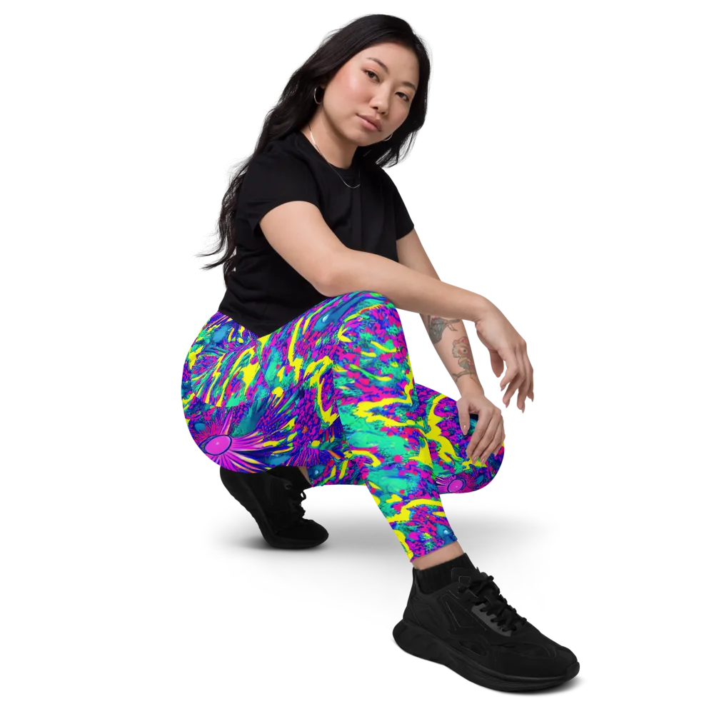 Liquid Bloom on Leggings with Pockets — Right Front
