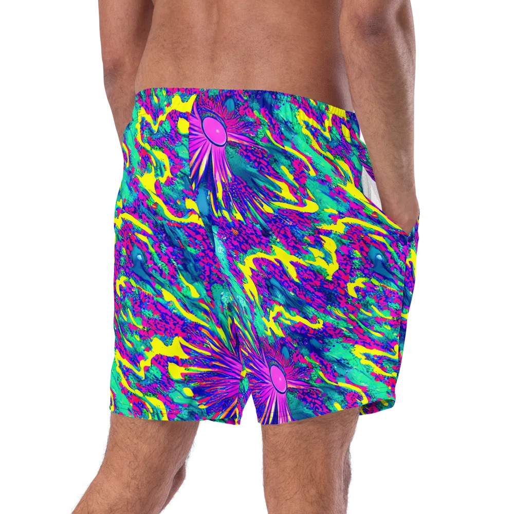 Liquid Bloom on Swim Trunks — Right Back