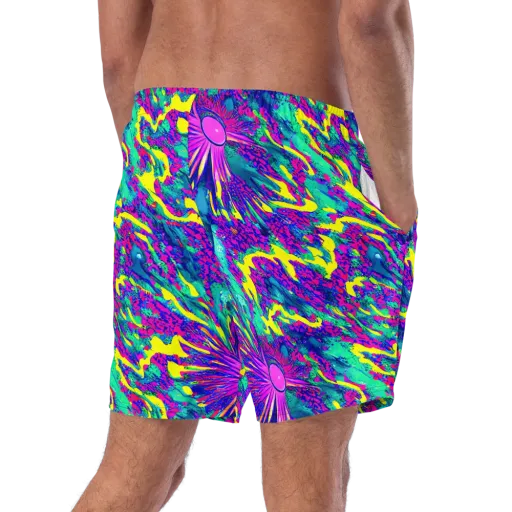 Liquid Bloom on a Swim Trunks