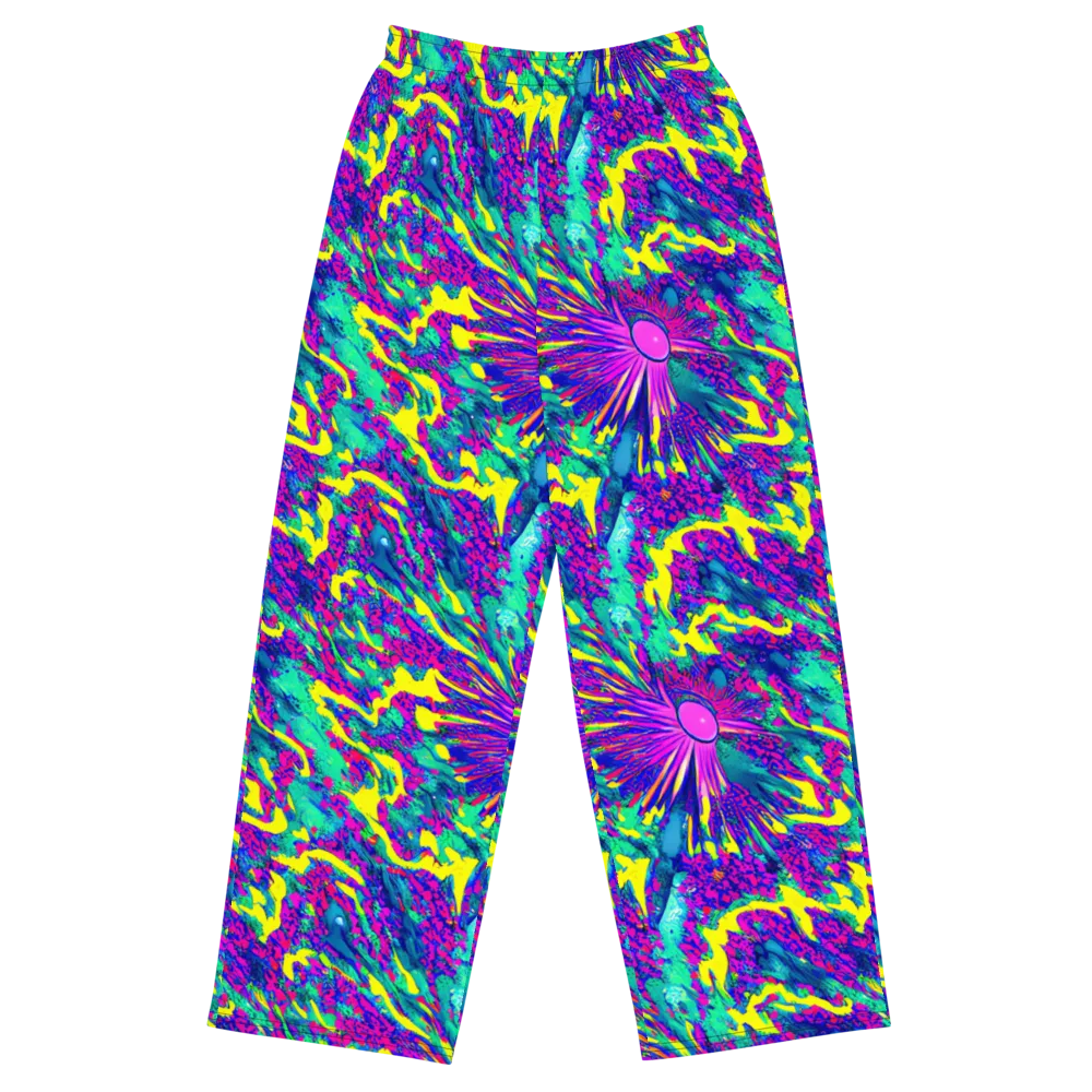 Liquid Bloom on Wide-Leg Pants — Front