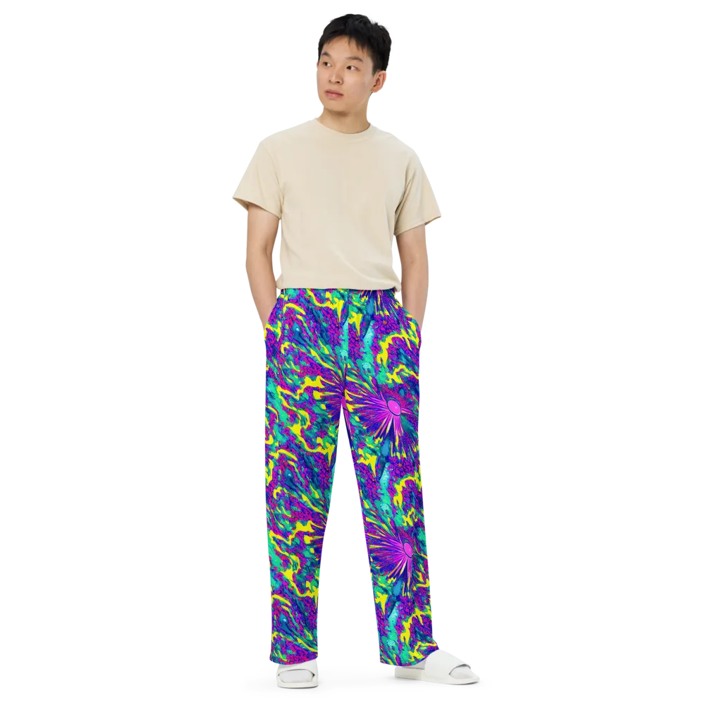 Liquid Bloom on Wide-Leg Pants — Front