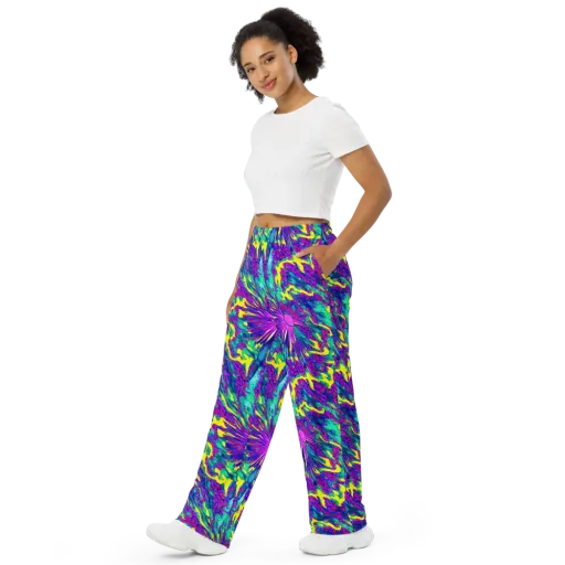 Liquid Bloom on a Wide-Leg Pants