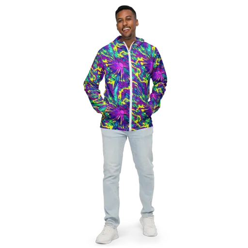 Liquid Bloom on a Men's Windbreaker
