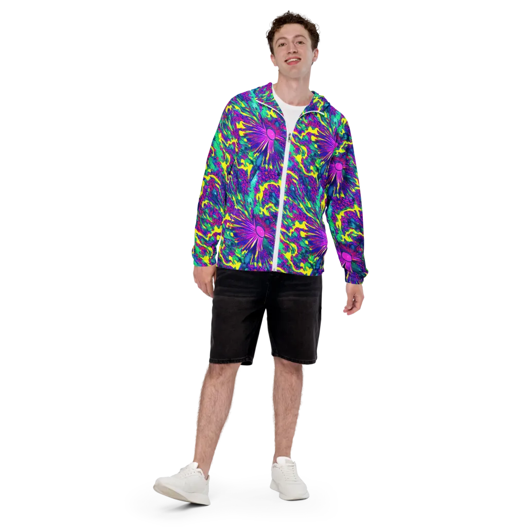 Liquid Bloom on Men's Windbreaker — Front