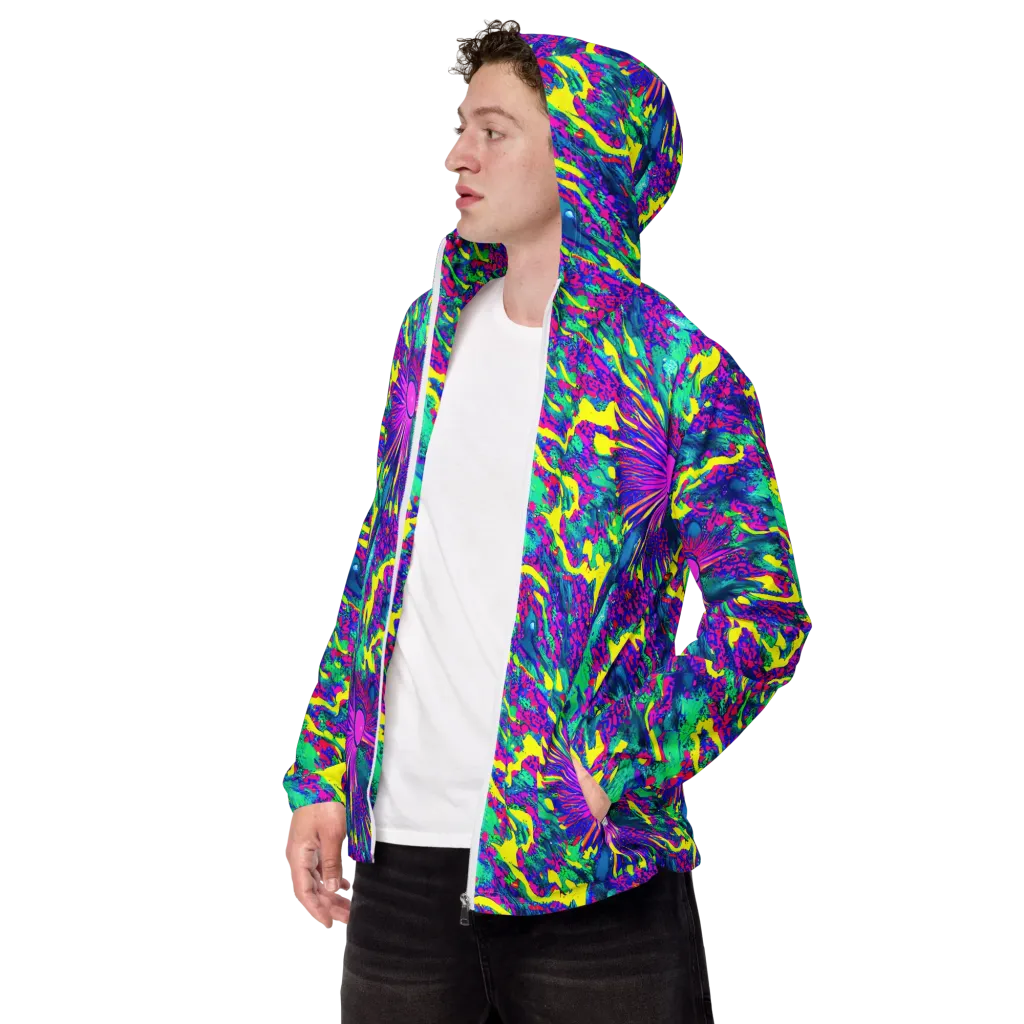 Liquid Bloom on Men's Windbreaker — Left Front